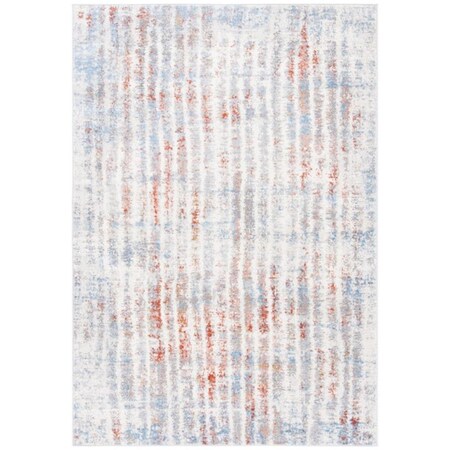 Safavieh 6 ft. 7 in. x 6 ft. 7 in. Amelia Contemporary Square Power Loomed Rug - Gray & Rust ALA456F-7SQ